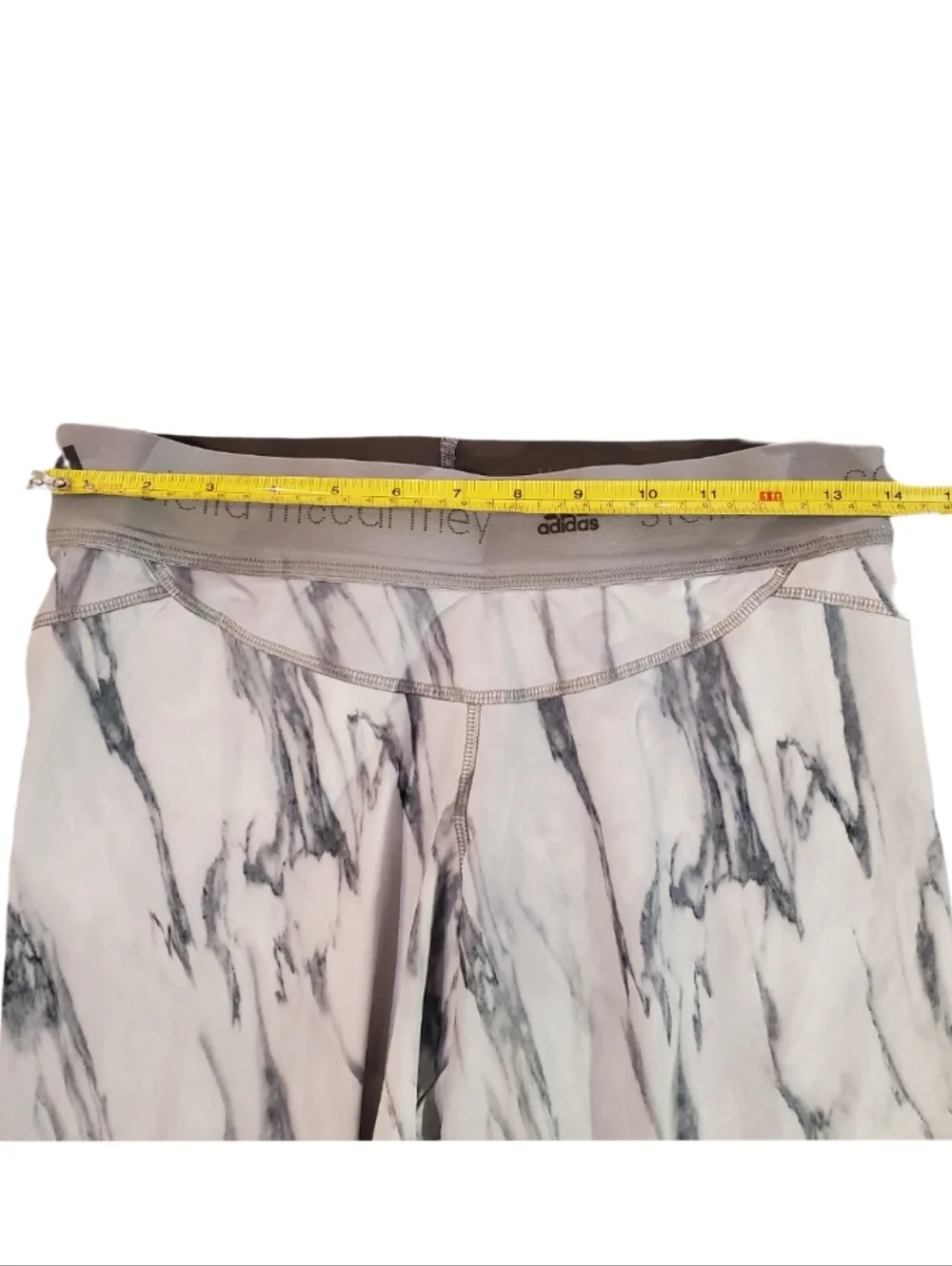 Adidas‎ By Stella McCartney Women's White Marble Ankle Leggings Medium